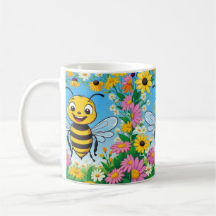 アニメのビーカラフルの花 コーヒーマグカップ