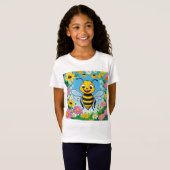 アニメのビーカラフルの花 Tシャツ (正面フル)