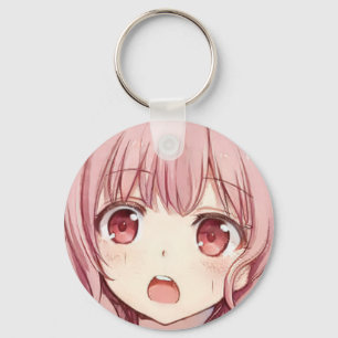 アニメのピンク髪の女の子の梅の目はキーチェーン怖い キーホルダー