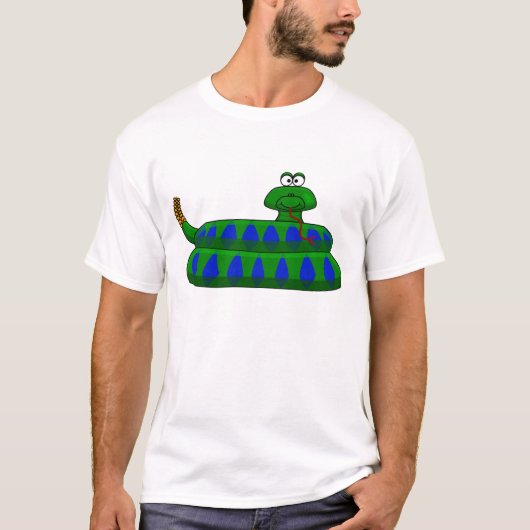 アニメのヘビ柄メンズシャツ Tシャツ (正面)