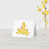 アニメのママハチドリとヒナのカード（空白） カード (黄色い花)