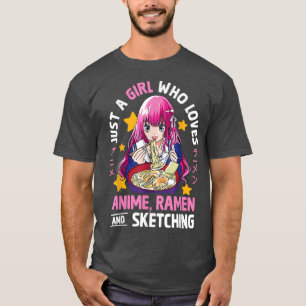 アニメのラーメンやスケッチを好きな女の子だけ Tシャツ