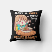 アニメのラーメンやスケッチGiが大好きな女の子 クッション (裏面)