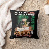 アニメのラーメンやスケッチGiが大好きな女の子 クッション (ブランケット)