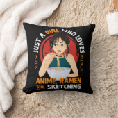 アニメのラーメンやスケッチGiが大好きな女の子 クッション (ブランケット)
