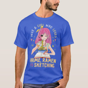 アニメのラーメンやスケッチGiが大好きな女の子 Tシャツ