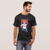 アニメのレッドパンダ スケートボード Tシャツ (正面フル)