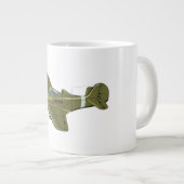 アニメのレトロな戦闘飛行機 ジャンボコーヒーマグカップ (正面右)