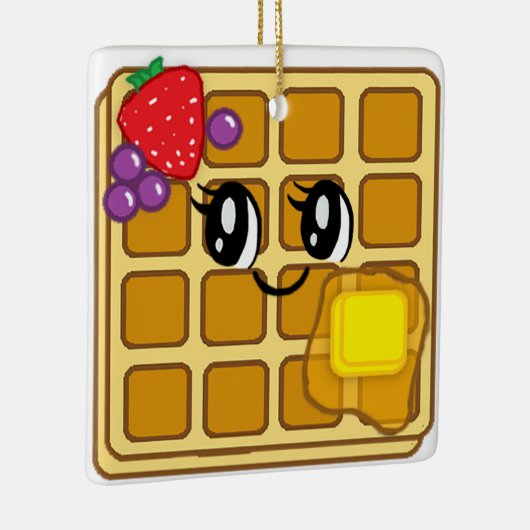 アニメのワッフル料理クリスマス セラミックオーナメント (右)