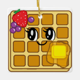アニメのワッフル料理クリスマス セラミックオーナメント