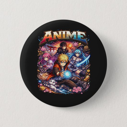 アニメの伝説 缶バッジ (正面)