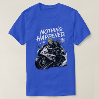 アニメの剣士 オートバイライダー Tシャツ