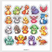 アニメの動物のシールのエキサイティングなセット シール (シート)