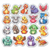 アニメの動物のシールのエキサイティングなセット シール (正面)