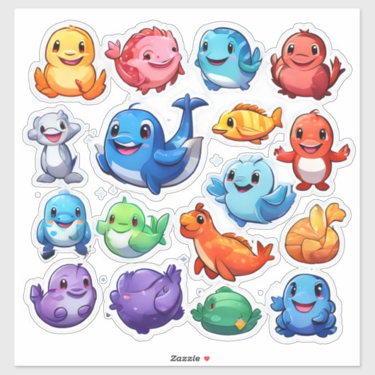 アニメの動物のステッカーの鮮やかなセット シール (シート)