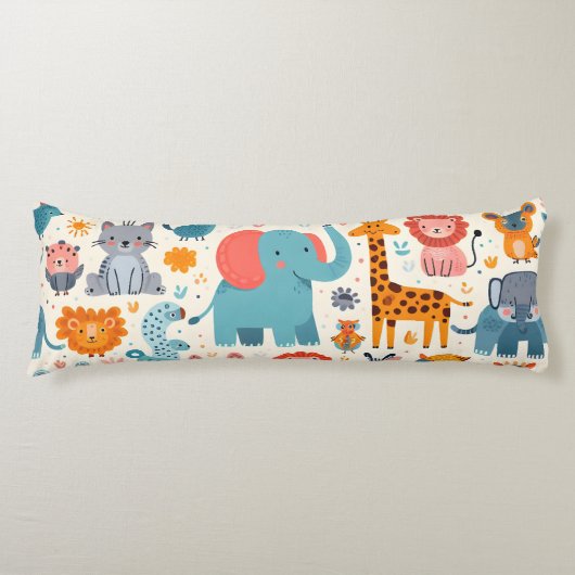 アニメの動物のパターン ボディピロー (正面)