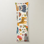 アニメの動物のパターン ボディピロー (裏面 (縦))