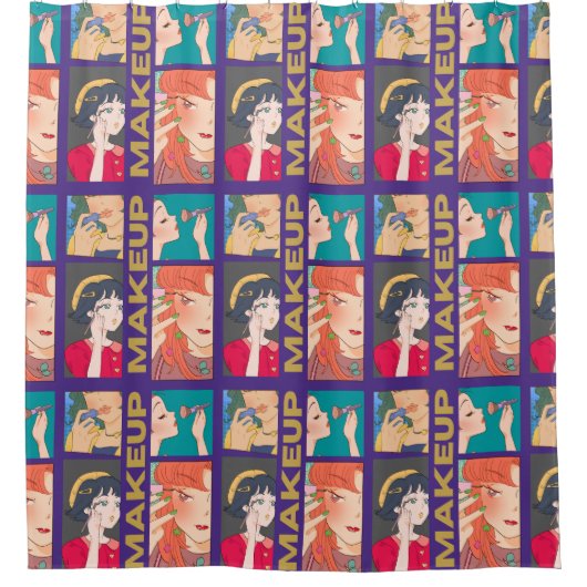 アニメの友達を作る シャワーカーテン (正面)