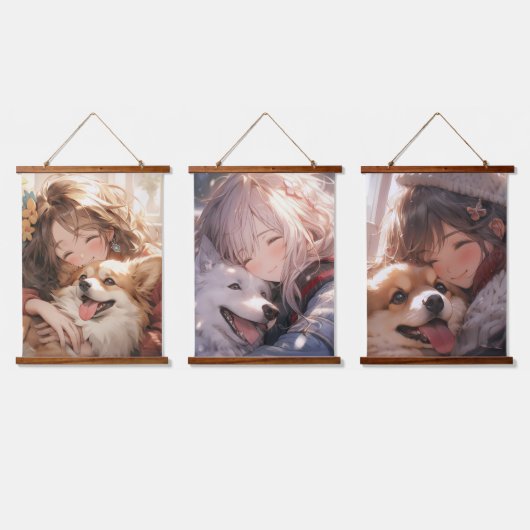 アニメの友達 吊り下げ型タペストリー (トリプル)