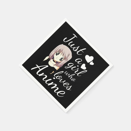 アニメの可愛いコスプレが大好きな女の子 スタンダードカクテルナプキン (角)