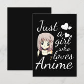 アニメの可愛いコスプレが大好きな女の子 招待状 (正面/裏面)