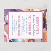 アニメの可愛い女の子がボウリングの誕生日パーティー ポストカード (裏面)