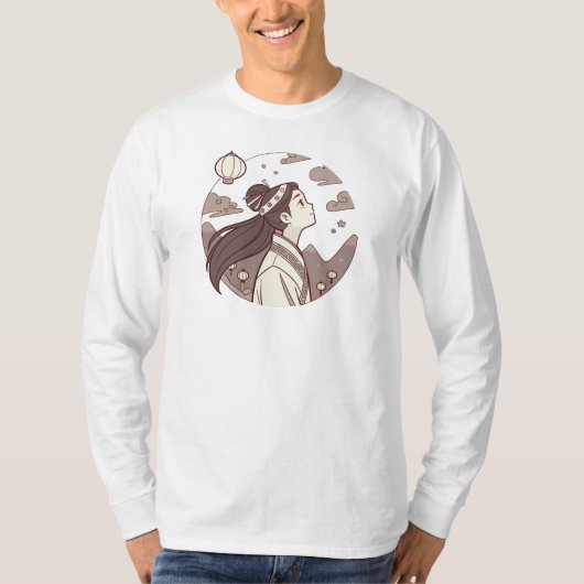 アニメの女の子が可愛いプレゼント✨☁️🗻🏮 Tシャツ (正面)