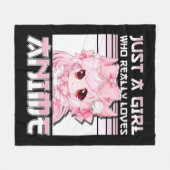 アニメの女の子が本当に大好きな女の子が10代のGif フリースブランケット (正面(横))