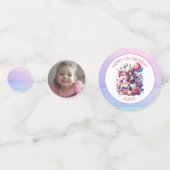 アニメの女の子とユニコーンの誕生日パーソナライズ コンフェッティ (裏面)