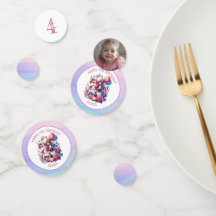 アニメの女の子とユニコーンの誕生日パーソナライズ