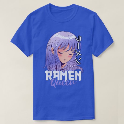 アニメの女の子とラーメンの女王 Tシャツ (デザイン正面)