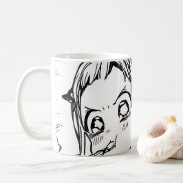 アニメの女の子のカフェの雰囲気 コーヒーマグカップ