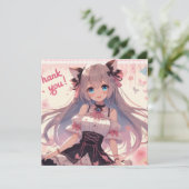 アニメの女の子の感謝カード サンキューカード (スタンド正面)