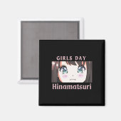 アニメの女の子の日　ひな祭り休暇または人形の日お マグネット (正面/裏面)