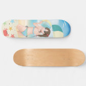 アニメの女の子の漫画のビーチ スケートボード (横)