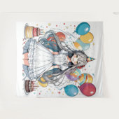 アニメの女の子の誕生日 タペストリー (正面(横))