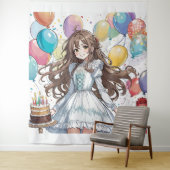 アニメの女の子の誕生日 タペストリー (インサイチュ)