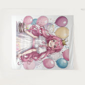 アニメの女の子の誕生日 タペストリー (正面(横))