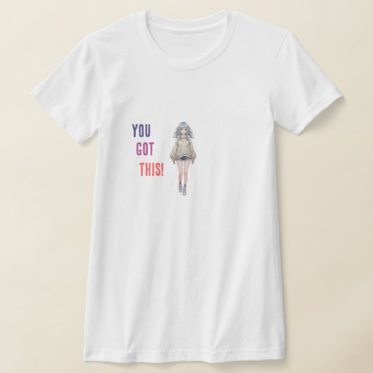 アニメの女の子の雰囲気 - あなたならできる Tシャツ (レイダウン)