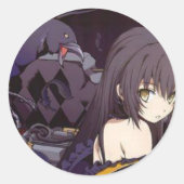 アニメの女の子をカットする ラウンドシール (正面)