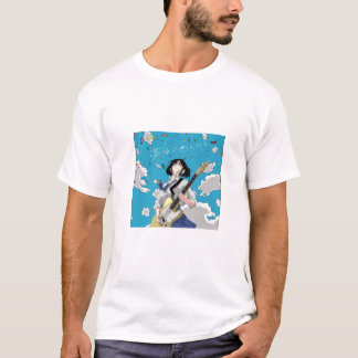 アニメの女の子ギタリストのお祝い Tシャツ