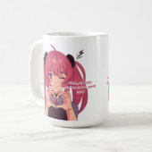 アニメの女の子 ウインクと指ハート コーヒーマグカップ (正面左)
