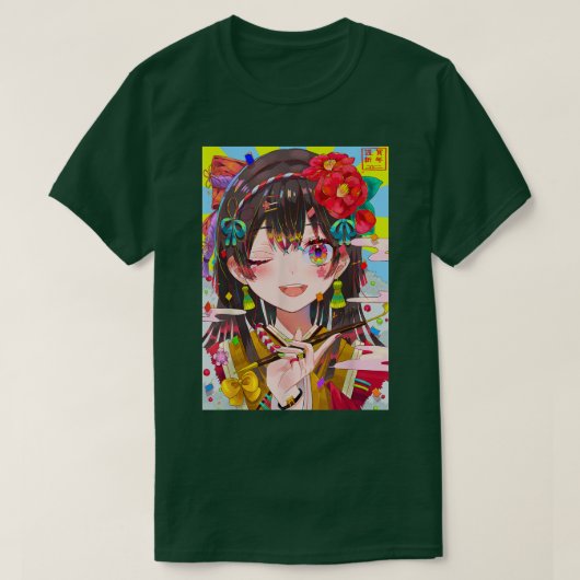 アニメの女の子 カワイイ ワイフ 美学 日本のオタク T Tシャツ (デザイン正面)