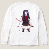 アニメの女の子 トライブレンドTシャツ (デザイン背面)