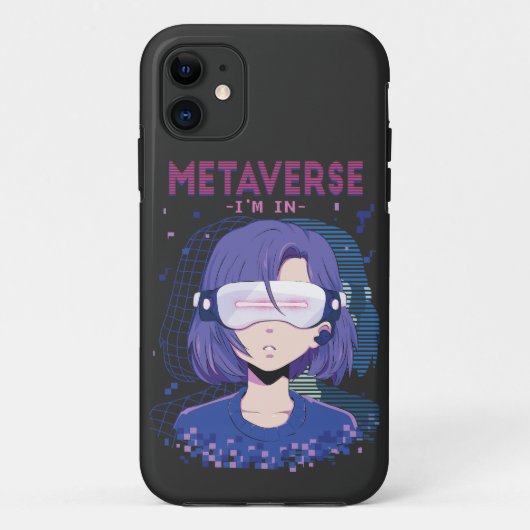 アニメの女の子 バーチャルリアリティメガネ iPhone カー Case-Mate iPhoneケース (裏面)