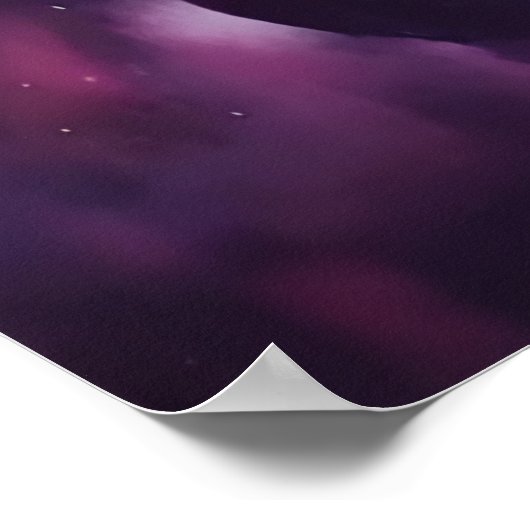 アニメの女の子、星、雲 | AIアートポスター ポスター (角)