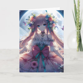 アニメの女の子 花 月 フェアリー カード