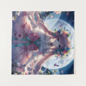 アニメの女の子 花 月 フェアリー タペストリー (正面(横))