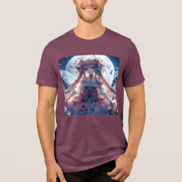 アニメの女の子 花 月 フェアリー トライブレンドＴシャツ