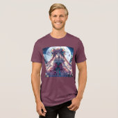アニメの女の子 花 月 フェアリー トライブレンドTシャツ (正面全面)